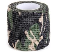 BESPORTBLE Ruban Adhésif Tissu Camouflage 5 CM X 4,5 M en Tissu Non Tissé Auto-Adhésif, Extensible, pour Chasse Militaire et Jeu de Tir, Améliore la Prise en Main et Isole Mains