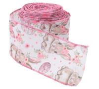 BESPORTBLE Ruban Lapin Vintage pour Pâques, 6,3cm X 10 Yards | Polyester Facile à Façonner, pour Nœuds de Couronne et Réunions Familiales, Style Printanier