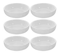 BESPORTBLE Set de 6 Petits Bols Ronds en Céramique Blanche 8×2,5 Cm, Récipient à Sauce Pratique et Résistant Lave-vaisselle Cuisine et Apéritif