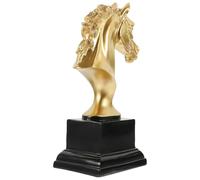 BESPORTBLE Statue Résistant et Élégant en Résine Or, Trophée Décoratif Cheval de Tête de Cheval Détails Fins, Accessoire Décoratif pour Maison ou Bureau