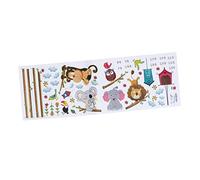 BESPORTBLE Sticker Mural Amovible pour Garçon et Filles Animaux Jungle, Matériau Pvc et Adhésif, Décoration de Chambre D'garçon et Filles ou Salle de Jeux, Toise de Croissance Originale