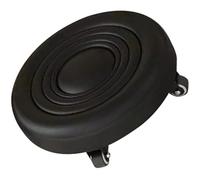 BESPORTBLE Tabouret Petit Repose-Pieds Multifonction Roulant Noir en PU et Acier Inoxydable, Marchepied Robuste sans Bavures, Siège Pratique pour Bureau et Chambre