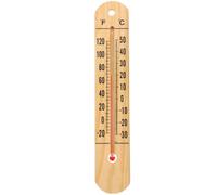 BESPORTBLE Thermomètre D'ambiance en Bois Solide pour Intérieur et Extérieur Chiffres Clairs et Facile à Lire, pour Serrage et Abri de Jardin