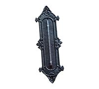 BESPORTBLE Thermomètre Mural en Fonte Noire, Outil D'intérieur Multifonctionnel Design Robuste en Fer, Décoration Murale Classique et Jardin