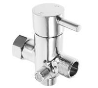BESPORTBLE Vanne en T Métallique en Cuivre 4 Voies pour Bidet de Toilette Argenté, Adaptateur de Dérivation D'eau Réglable pour Douchette Wc, Connexion Multi-sources