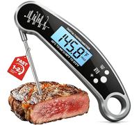 BESROY Thermomètre de Cuisine, Thermomètre à Viande, Thermomètre Barbecue | Numérique Pliable, Étanche, Rétro LCD, 1-2s Lecture Instantanée, pour Griller, Cuire au Four, Lait, Rôtir, Frire et Cuisiner