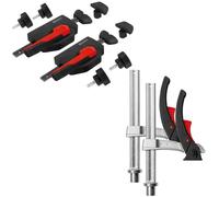 BESSEY Action 2 x élément de serrage TW-KLI + 2 x serre-joints horizontaux à serrage bas WNS MFT-A