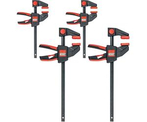 Bessey Juego 2xEZM/2xEZL Serre-joints Multicolore | La combinaison de colliers EZM et EZL offre un serrage et une écartement économes en force avec une utilisation ergonomique