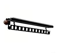 Besshepplo Porte-pantalons avec rail coulissant télescopique pour vêtements lourds en acier carbone et bois finition noire Fonctionnement silencieux Facile à installer H