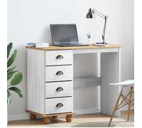 ""Best 2026"" - BUREAU Blanc KENNETH - 1 PCS - Table d'écriture avec tiroir ASKIM Blanc 95 x 40 x 75 cm7604