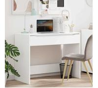 ""Best 2026"" - BUREAU Blanc KENNETH - 1 PCS - Table d'écriture avec tiroir Blanc 100 x 50 x 78 cm Bois d'ingénierie3621