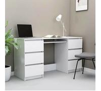 ""Best 2026"" - BUREAU Blanc KENNETH - 1 PCS - Table d'écriture Blanc 140x50x77 cm Bois d'ingénierie3033