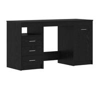 ""Best 2026"" - BUREAU Noir KENNETH - 1 PCS - Table d'écriture 2 pcs Chêne noir 140 x 50 x 76 cm Bois d'ingénierie5567