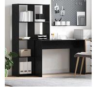 ""Best 2026"" - BUREAU Noir KENNETH - 1 PCS - Table d'écriture Chêne noir 138 5 x 55 x 143 cm Bois d'ingénierie6909