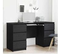 ""Best 2026"" - BUREAU Noir KENNETH - 1 PCS - Table d'écriture Chêne noir 140 x 50 x 76 cm Bois d'ingénierie5783