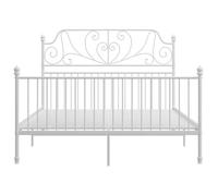""Best 2026""Lit 2 places Blanc - 160x200 cm - LEMON® - Cadre de lit et tête de lit - sans matelas - blanc 160x200 cm métal 6501461
