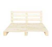 ""Best 2026""Lit 2 places Brun - 140x200 cm - LEMON® - Cadre de lit de palette - sans matelas - 140x200 cm bois massif pin 6312486