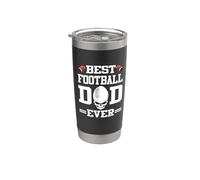 Best American Football Dad Ever Skull Player Fathers Day Gobelet isotherme en acier inoxydable double paroi