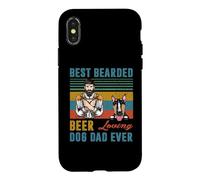 Best Bearded Beer Loving Dog Dad Ever Bull Terrier Dog Lover Coque pour iPhone X/XS