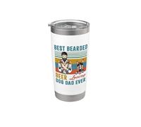 Best Bearded Beer Loving Dog Dad Ever Bull Terrier Dog Lover Gobelet isotherme en acier inoxydable double paroi