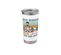 Best Bearded Beer Loving Dog Dad Ever Bull Terrier Dog Lover Gobelet isotherme en acier inoxydable double paroi