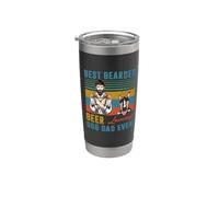 Best Bearded Beer Loving Dog Dad Ever Bull Terrier Dog Lover Gobelet isotherme en acier inoxydable double paroi