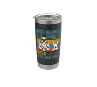 Best Bearded Beer Loving Dog Dad Ever Bull Terrier Dog Lover Gobelet isotherme en acier inoxydable double paroi
