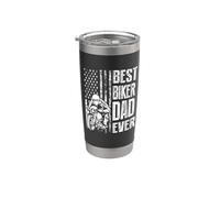 Best Biker Dad Ever Motocrycle American Flag For Daddy Gobelet isotherme en acier inoxydable double paroi
