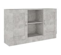 BEST""Buffet bas cuisine vitrine - Armoire commode et tiroirs, Gris béton 120 x 30,5 x 70 cm Bois d'ingénierie Nov123352