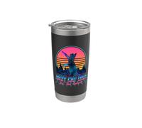 Best Cat Dad in The Galaxy Retro Vintage 80s Funny Cat Lover Gobelet isotherme en acier inoxydable double paroi