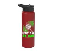 Best Dad By Par Golf Balls Dad For Men Father's Day Golf Stainless Steel Insulated Water Bottle