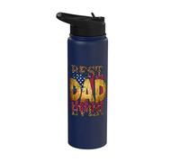 Best Dad Ever American Flag For Men Father's Day Usa Flag Stainless Steel Insulated Water Bottle