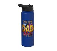 Best Dad Ever American Flag For Men Father's Day Usa Flag Stainless Steel Insulated Water Bottle