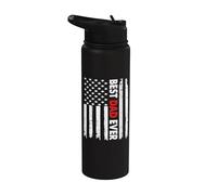 Best Dad Ever American Flag For Men Father's Day Usa Flag Stainless Steel Insulated Water Bottle