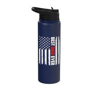 Best Dad Ever American Flag For Men Father's Day Usa Flag Stainless Steel Insulated Water Bottle