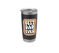 Best Dad Ever Groovy Style Daddy Funny Fathers Day Gobelet isotherme en acier inoxydable double paroi