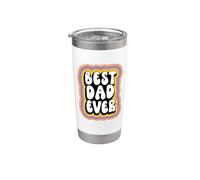 Best Dad Ever Groovy Style Daddy Funny Fathers Day Gobelet isotherme en acier inoxydable double paroi