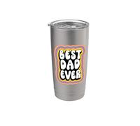 Best Dad Ever Groovy Style Daddy Funny Fathers Day Gobelet isotherme en acier inoxydable double paroi