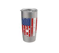 Best Dog Dad Ever American Flag Father's Day For Dog Daddy Gobelet isotherme en acier inoxydable double paroi