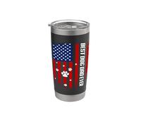 Best Dog Dad Ever American Flag Father's Day For Dog Daddy Gobelet isotherme en acier inoxydable double paroi