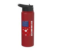 Best Dog Dad Ever American Flag Father's Day For Dog Daddy Stainless Steel Insulated Water Bottle
