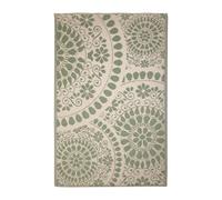 Best for Boots Tapis De Jardin Rectangulaire Et Réversible Imprimé Rosaces - Vert/Beige - L 121 X L 182 Cm