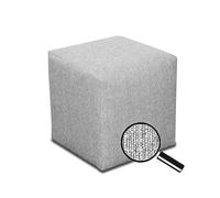 Best for Home Argenté Cube Pouf | Coussin de Sol 40x40x40 | Pouf Confortable pour Salon | Repose-Pieds pour Canapé et Lit | Pouf Tabouret de Style Ottoman | Repose-Pieds Cube Doux