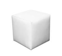Best For Home Blanc Cube Pouf | Coussin de Sol en Simili Cuir 40 x 40 x 40 | Pouf Confortable pour Salon | Repose-Pieds pour Canapé et Lit | Pouf Tabouret de Style Ottoman | Repose-Pieds Cube Doux