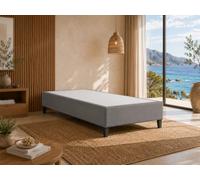 Best for Home-Cadre de Lit Sommier Tapissier 90x200 cm | Lit Simple Rembourré sans Matelas avec Pieds en Bois 12 cm | Structure Stable et Résistante | Design Moderne pour Chambre à Coucher