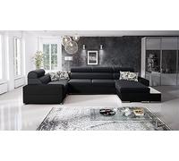 Best For Home | Canapé d’Angle en U | Canapé d’ Angle Droit 209×361×85 cm | Canapé d’Angle en Cuir | canapé Convertible 4 Places | Canapé avec lit escamotable et Fonction Couchage