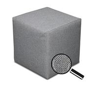 Best for Home Gris Foncé Cube Pouf | Coussin de Sol 40x40x40 | Pouf Confortable pour Salon | Repose-Pieds pour Canapé et Lit | Pouf Tabouret de Style Ottoman | Repose-Pieds Cube Doux