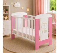 Best for Kids Lit bébé My Sweet Baby en 3 Couleurs sans Matelas Mousse 10 cm certifié lit bébé Blanc 4 Parties 120x60 (Pink Princess sans Matelas)