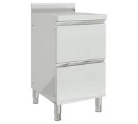 BEST-HOME Armoire de cuisine commerciale - Etagère intégrée - Robuste - avec 2 tiroirs 50 x 60 x 96cm kvci73407