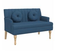 BEST-HOME Banc banquette bout de lit - avec coussins bleu 113x64,5x75,5 cm tissu,1parcel5200